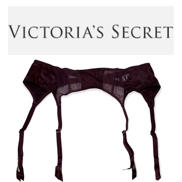 Victoria's Secret Other - NEW! Victoria’s Secret Satin & Sheer Sexy Garter Belt - XS/S - Eggplant